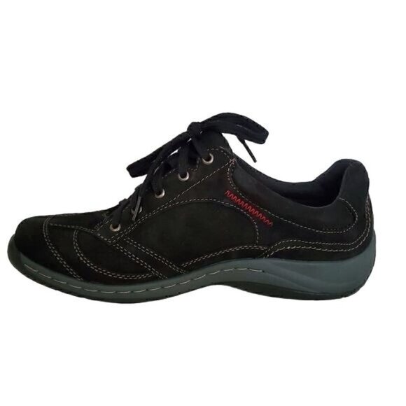 EARTH Suede Lace-Up Flora Black Sneakers NIB - Picture 2 of 3